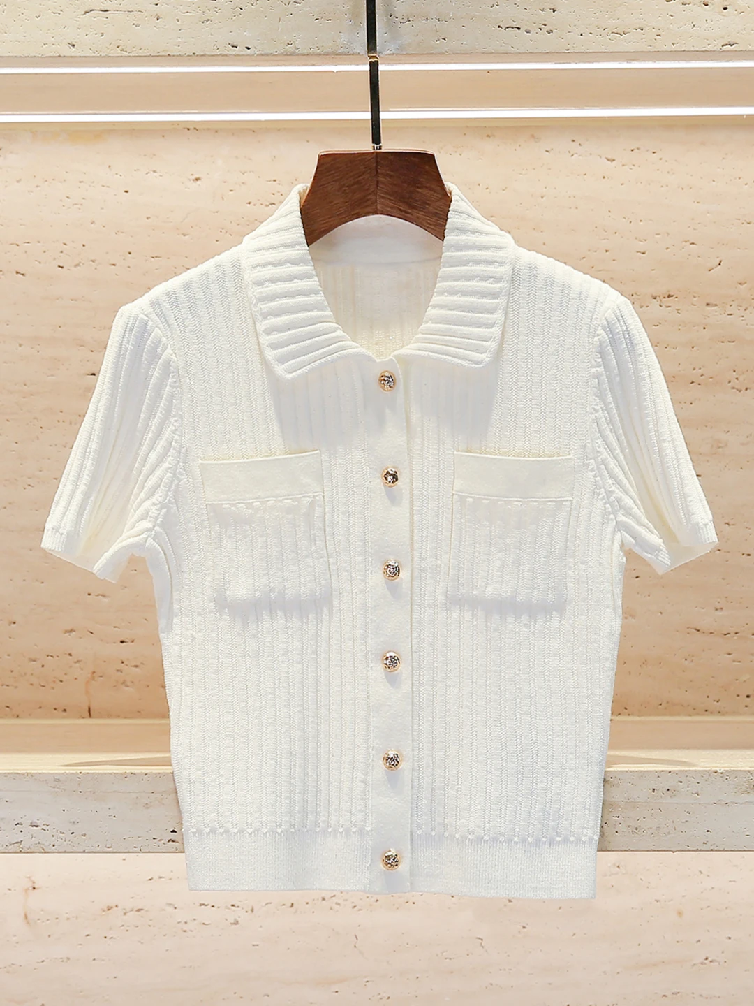 

Casual Versatile White Knitted Open Cardigan Top for Women Summer 2026 Commute Style Regular Fit Soft Medium Short Sleeve