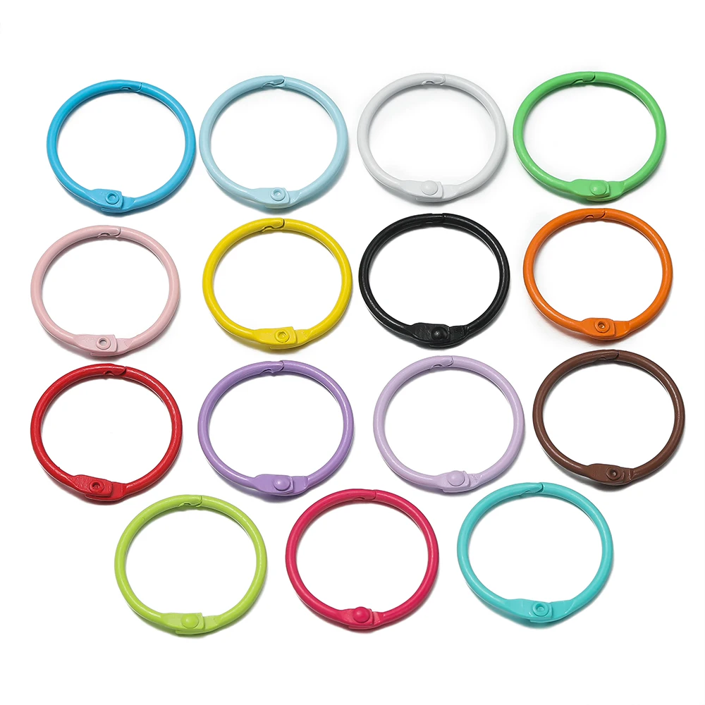 10pcs/lot Colorful Openable Metal Spring Key Ring Pendant Hanging Ring Clasps Carabiner For DIY Bag Connect Handmaking Supplies