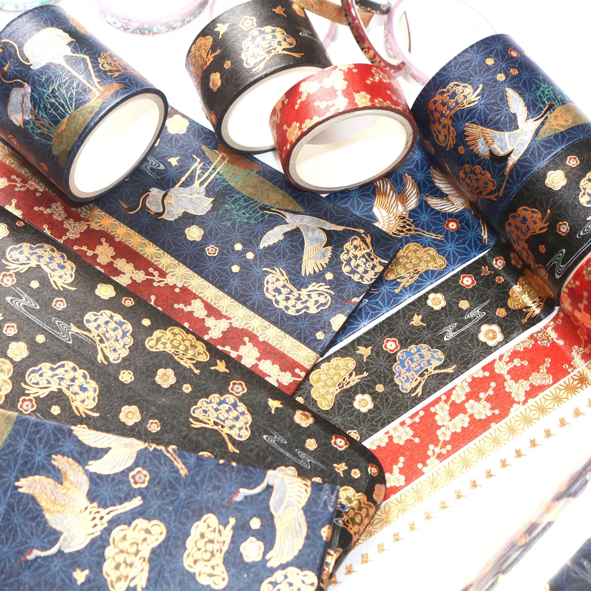 動物柄の和紙テープ 5 ロール/箱、DIY ギフトラッピング、スクラップブッキング装飾材料、ヴィンテージスタイルに適しています。