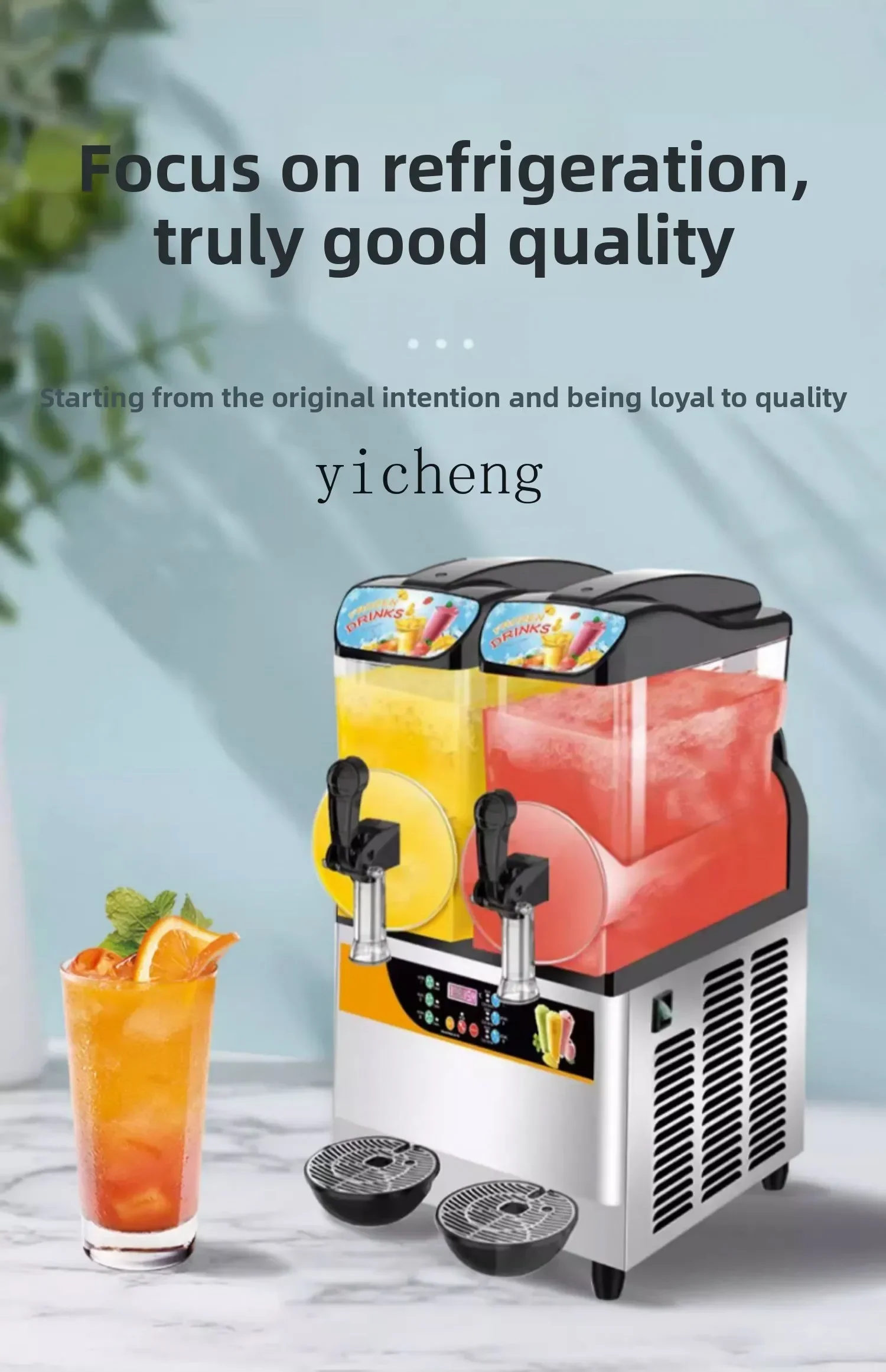 C12 Commercial Automatic Double-cylinder Snow Slush Machine Smoothie Machine Self-service Juice Beverage Cold Drinking Machine