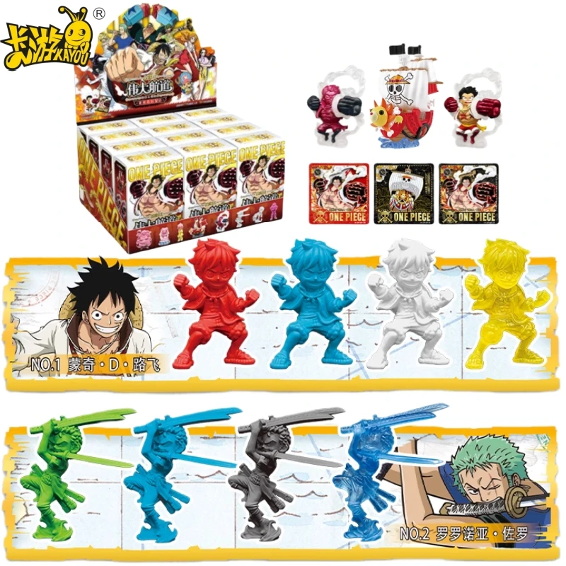 

KAYOU Original Box One Piece Rubber Figures Wave 1 Ultimate Secret Pirate Ship Elastic Luffy XP Card Cabri Wedding Edition Anime