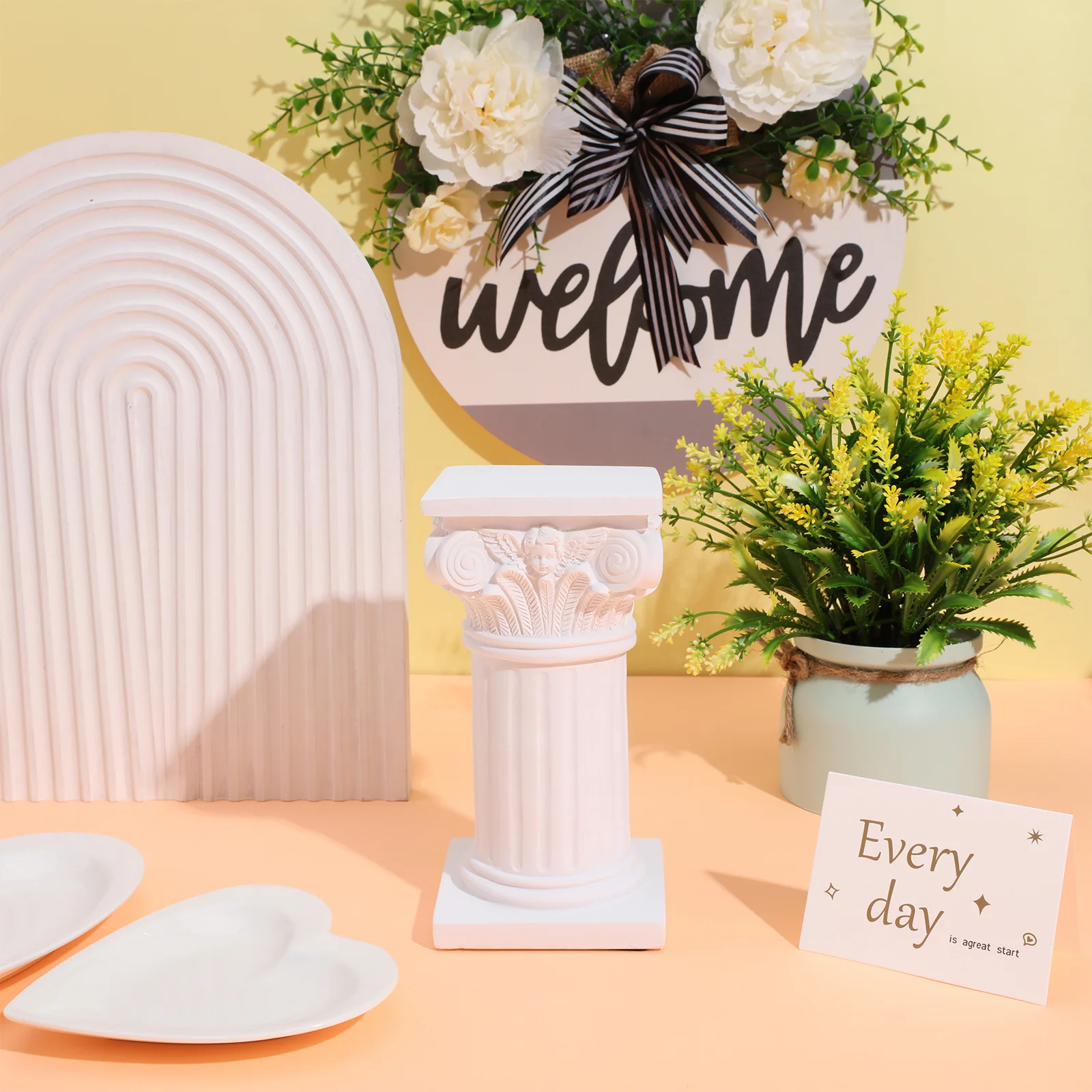 

1Pcs Roman Pillar Statue Chic Micro Landscape Garden Decor Wedding Table Decoration Ornament Roman Pillar Statues