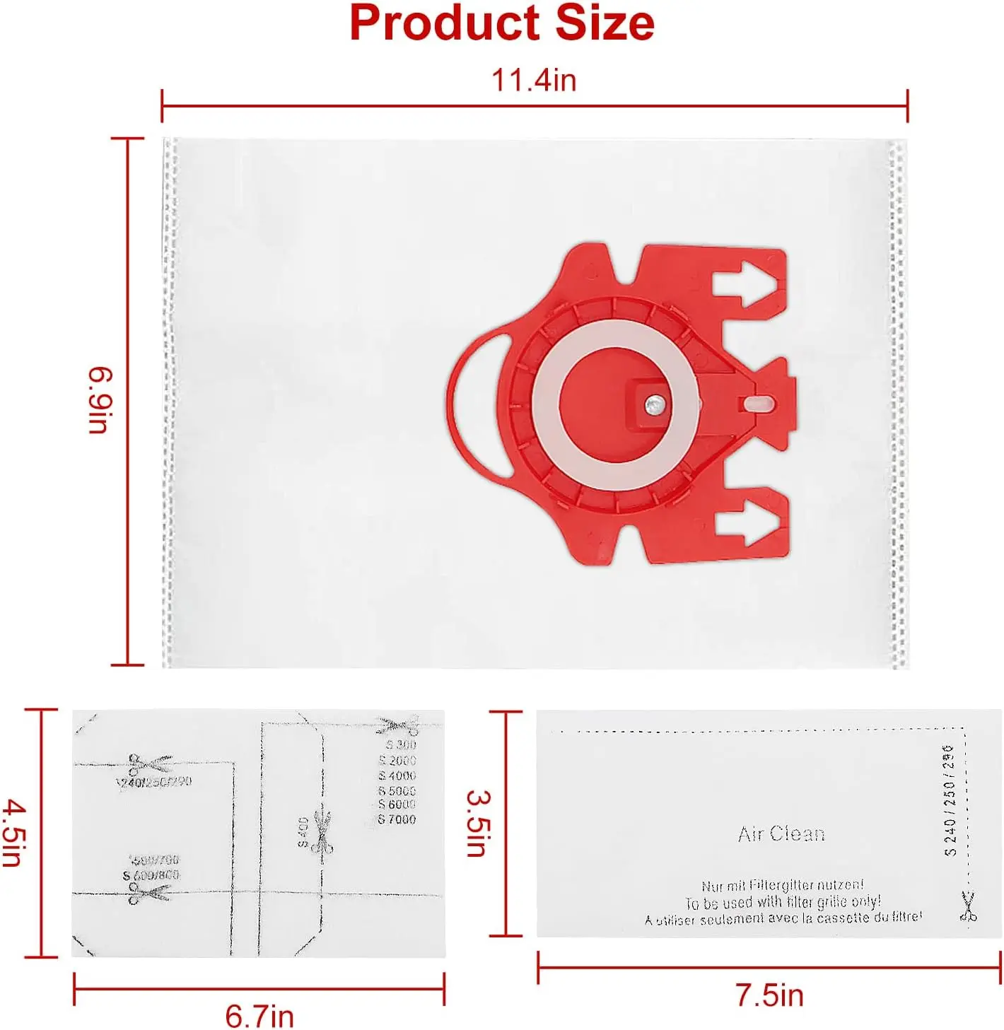 Miele HyClean FJM Worki na kurz Zestaw filtrów wydechowych i do S4 S6 S241 S290 S300i S500 S700 Kompletne części zamienne C1 Compact C1 C2