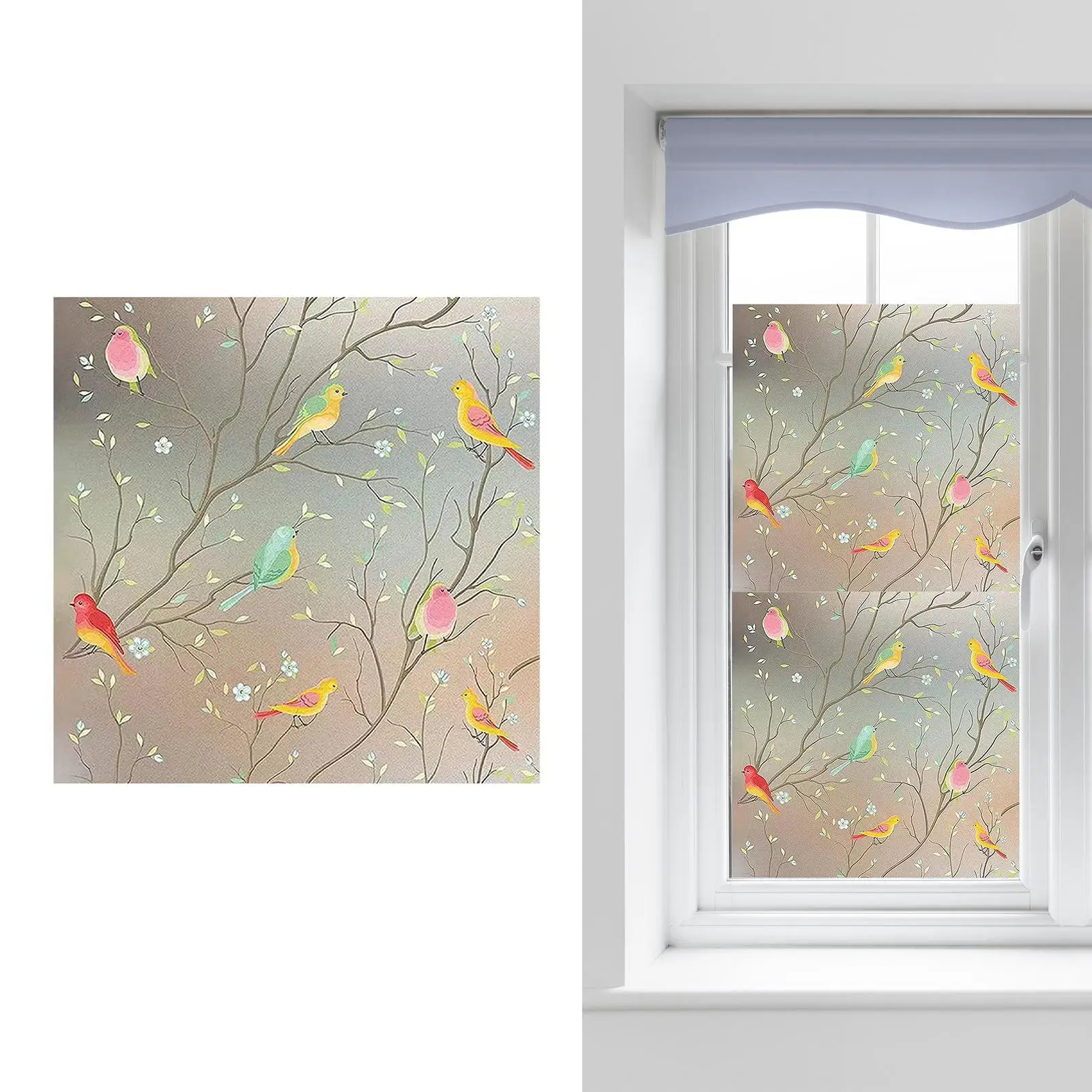 Window Privacy Film Bird Window Cling Static Cling for Apartment Office