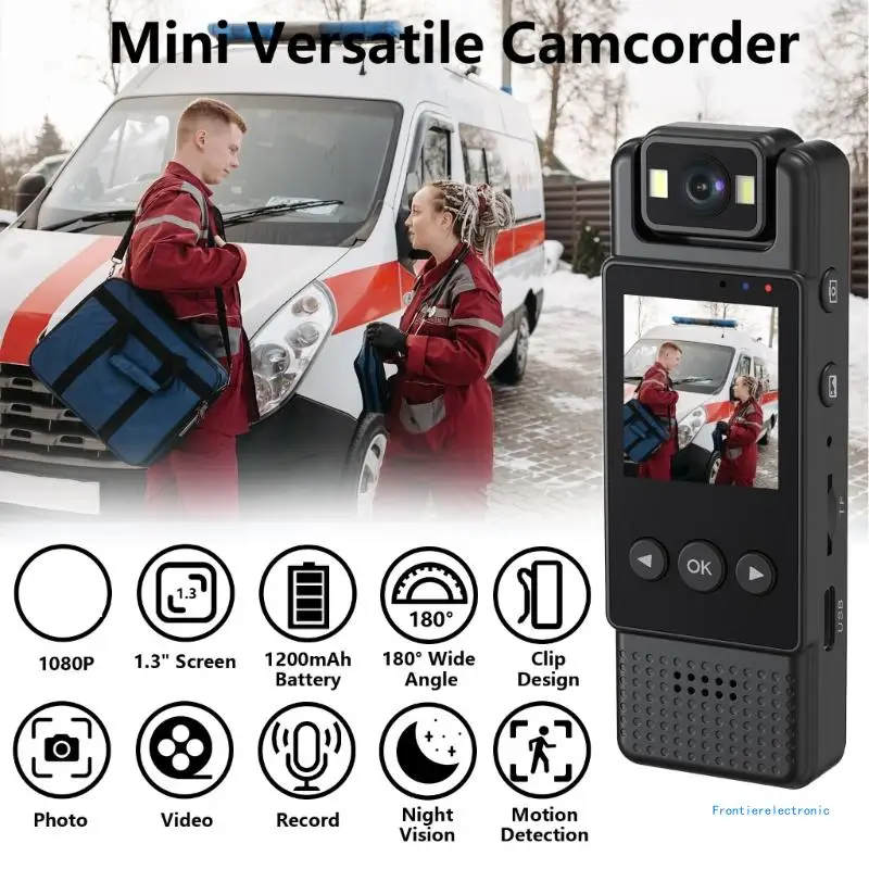 Wearable Miniature Camera With 1.3Inch Screen, 1080P Video Resolution and Motion Detection for On The Go Recording DropShipping