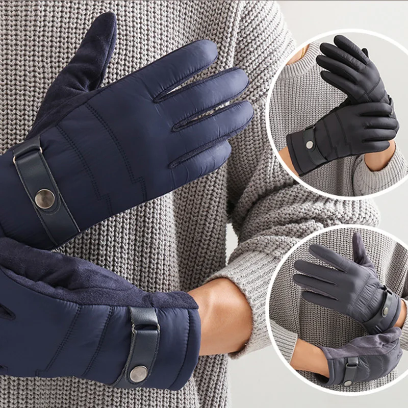 الخريف والشتاء القطيفة أسفل القماش النسخة الكورية لمس ركوب الخيل والقيادة يندبروف ودافئة قفازات من جلد الغزال