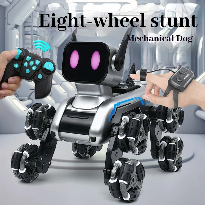 Generic Gesture Sensing Remote Control Stunt Robot Dog 8 Wheels Electric Climbing Deformation Intelligent Toy For Indoor 2026