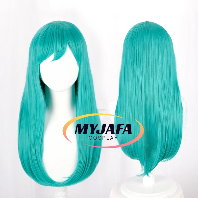 

Anime Dragon Story Bulma Cosplay Wig Buruma 65cm Blue Green Wavy Heat Resistant Synthetic Halloween Party Wigs + Wig Cap