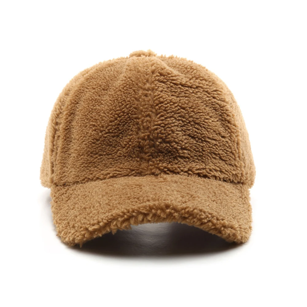 FS Stylish Warm Lamb Wool Winter Women Hats Brown Outdoor Windproof Baseball Cap For Men Streetwear Trucker Hat Gorra Hombre