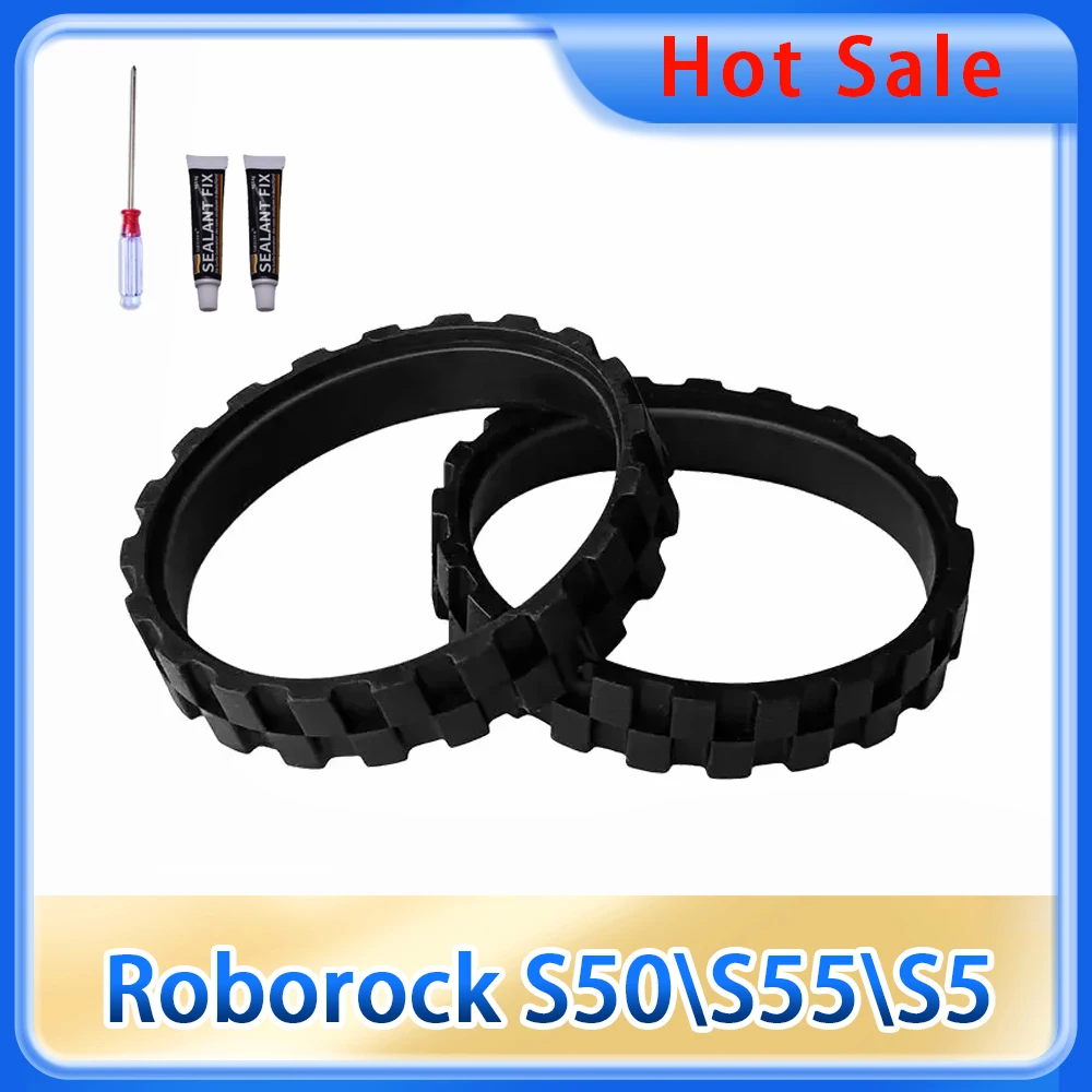 For Roborock S50\\S55\\S5 Parts Wheel Tire Skin Robots Tire Ring Sweeper Anti-Wear Tire Skin Accessories