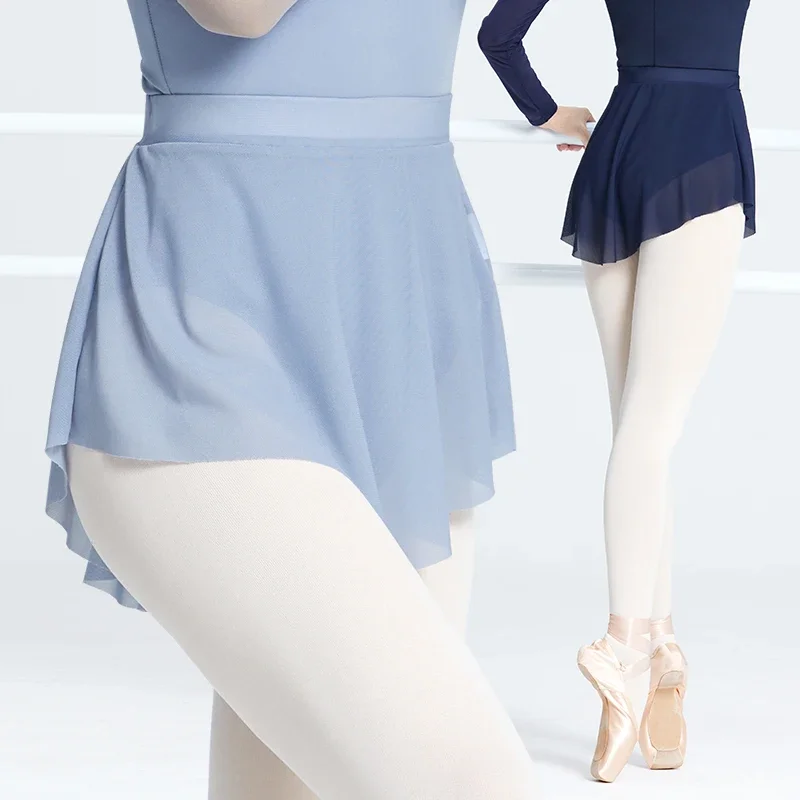 

Women Ballet Skirts Dance Short Skirts High Slit Skirt Ballerina Adult Teen Ballet Dancing Dress Soft Mesh Elastic Dance Skirt