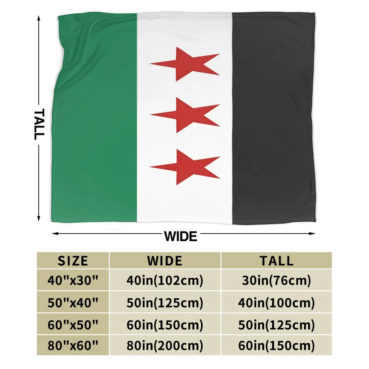 Old Syria Flag Strip Green White Black With 3 Red Stars An Ultra-Soft Micro Fleece Blanket