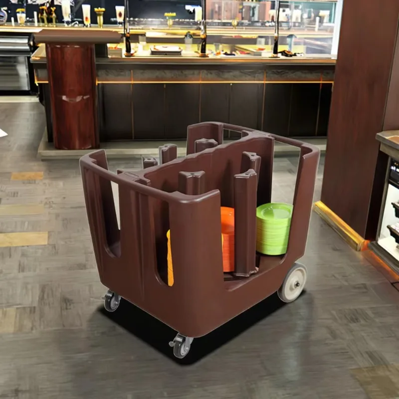 Plastic Restaurant Plate Wheelbarrow Durable Kitchen Plate Rack Wheelbarrow Storage Buffet Hotel Restaurant