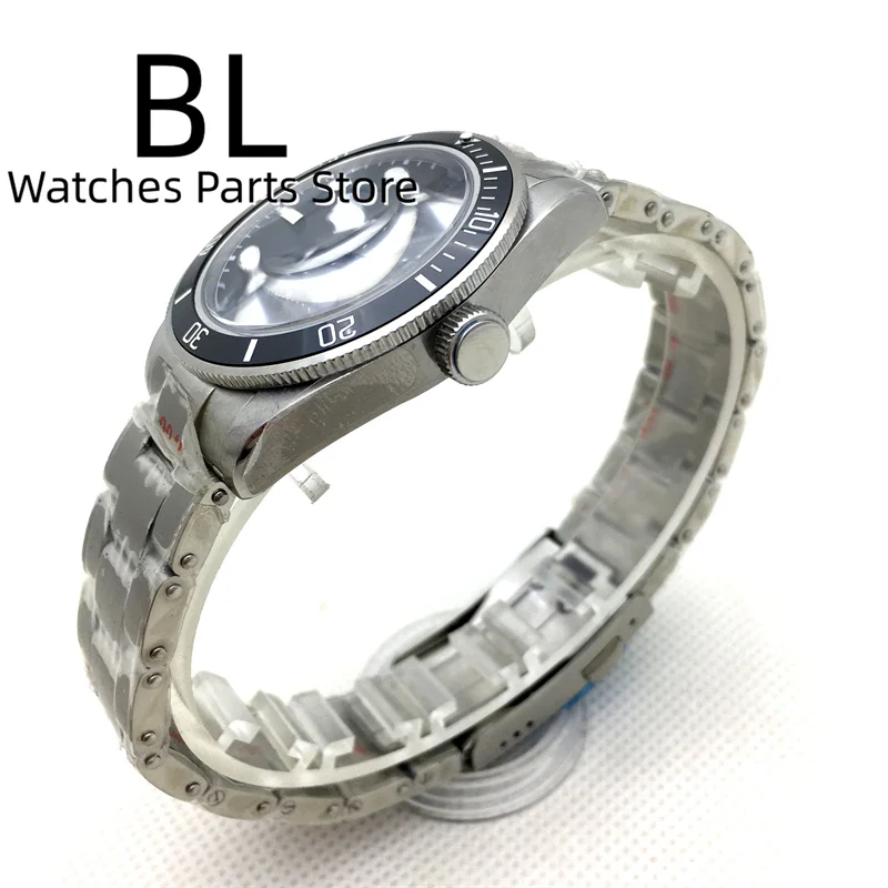 BLIGER 41mm Mechanical Watch for men 24Jewel NH35A Automatic Domed Sapphire Crystal Luminous Dial Stainless Steel Bracelet Date