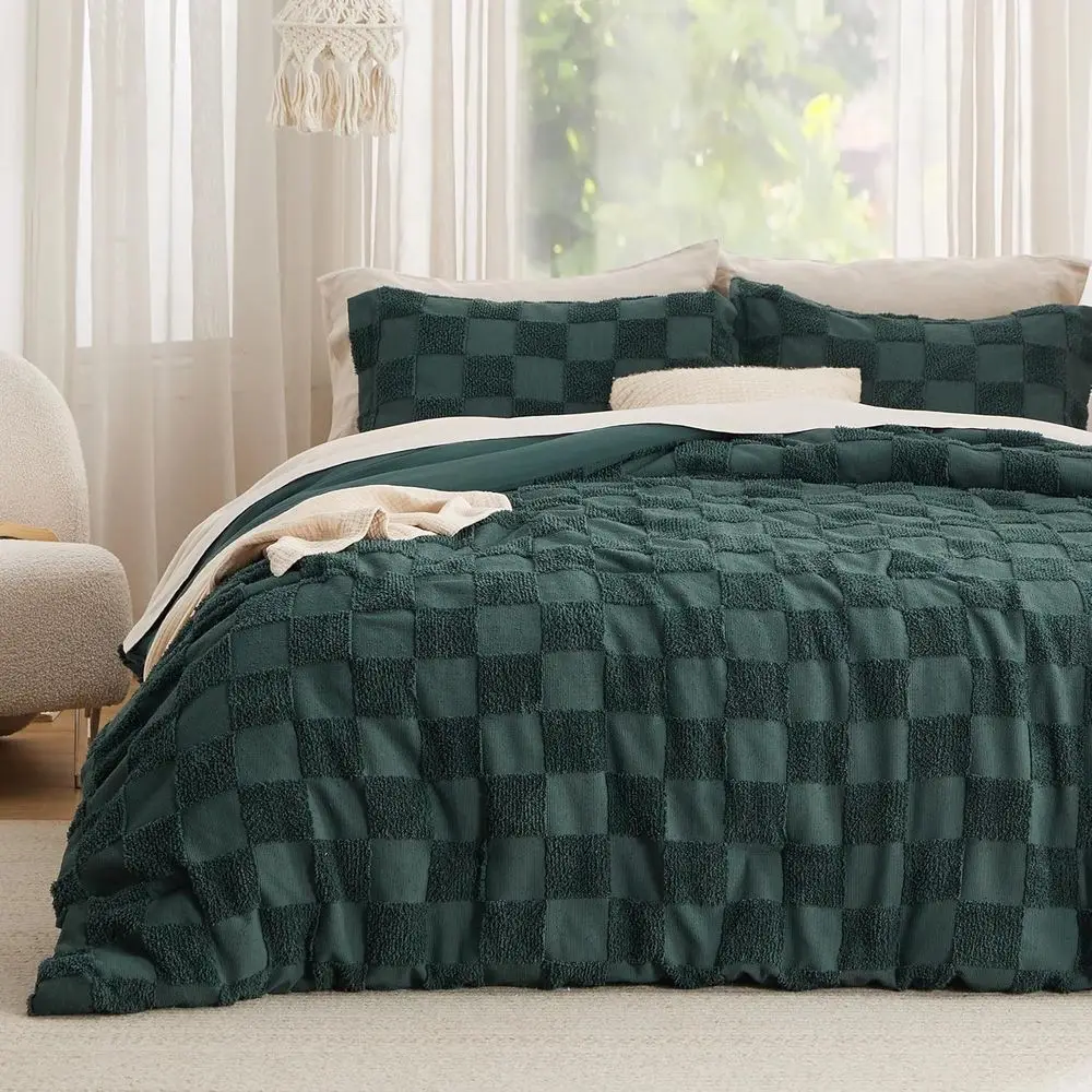

Boho Kids Duvet Cover Queen Size（Duvet Insert/Comorter not Included - Ch eckered Duvet Cover Queenor All Seasons,Sot Distred Vin