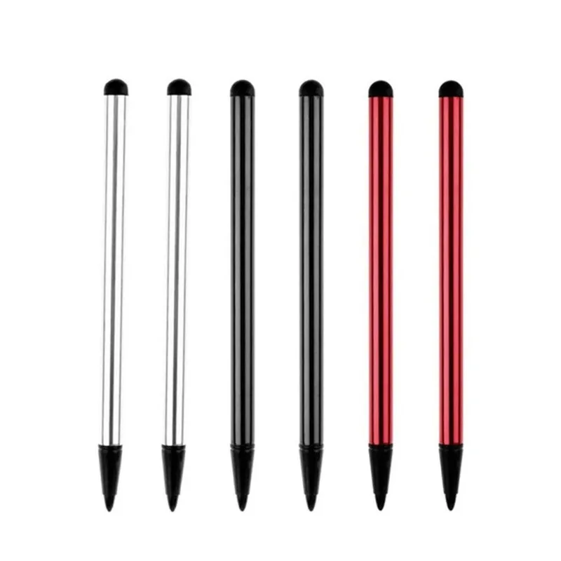 2-in-1 Stylus Pen for Capacitive & Resistive Touchscreens, Metal Body 0.7cm Tip Silicone for Phones  Tablets  Practical
