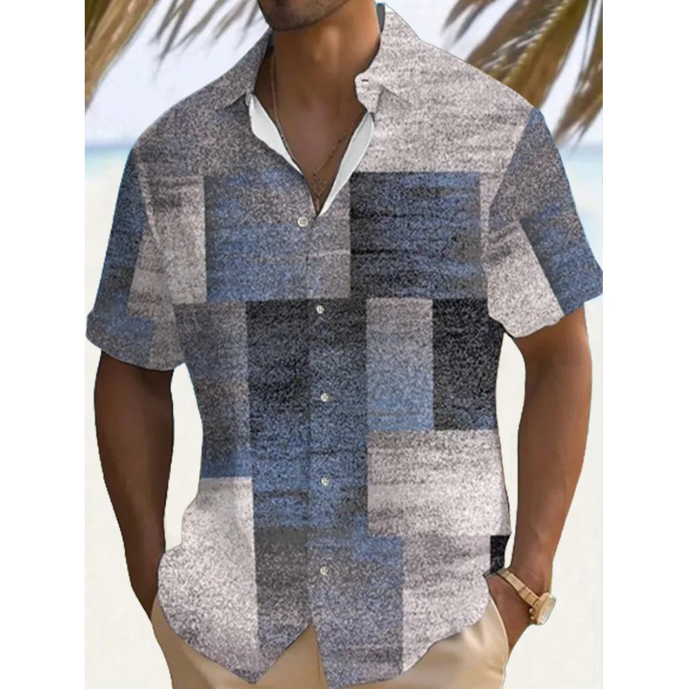 Camisa de manga corta para hombre, camisa hawaiana transpirable, suelta, informal, a la moda, de verano