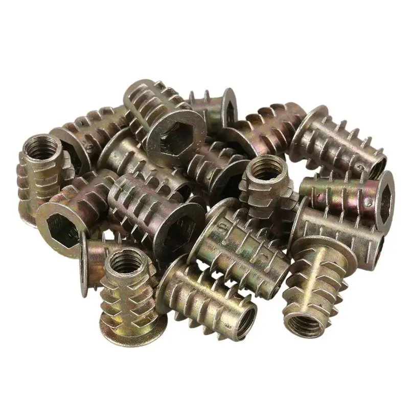 Ingenious-80 Pieces M6x 15Mm Hexagon Socket Screw Thread Insert Nut For Wood