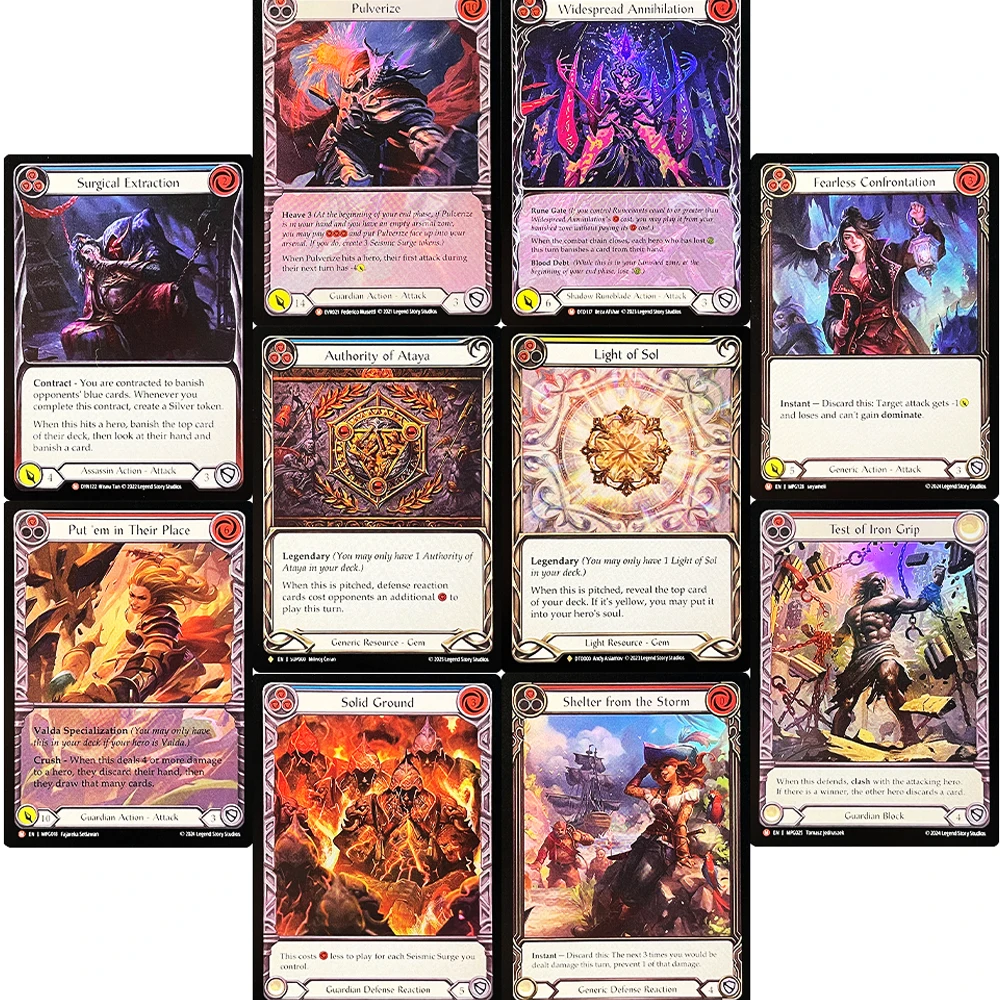 

FAB Foil Game Cards Authority of Ataya Light of Sol ShelterfromtheStorm Put'eminTheirPlace Solid Ground Widespread Annihilation