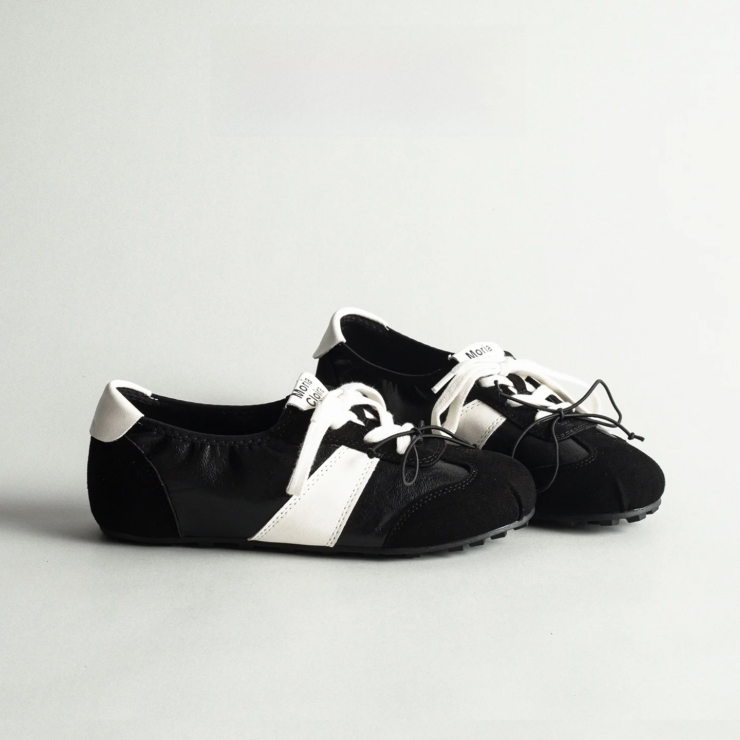 Zapatos Deportivos Casuales De Mujer Estilo Bailarina Primavera 2026 Deqin Negros con Nudo, Cómodos, Punta Redonda, Suela de Goma