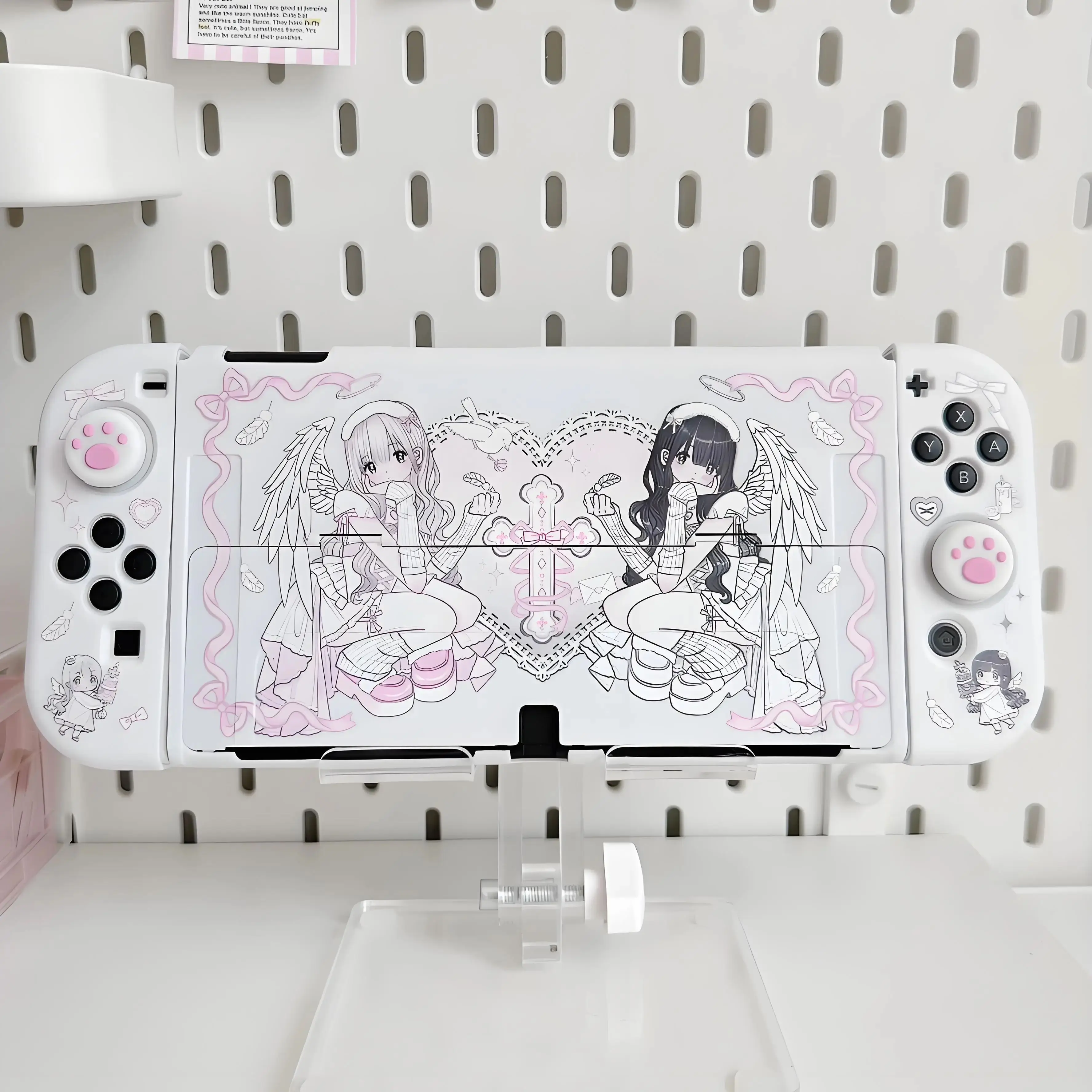 Étui de Protection OLED pour Nintendo Switch, housse de Protection Kawaii Angel Girl, coque de Protection Dockable pour contrôleur Nintendo Switch Joy-Con