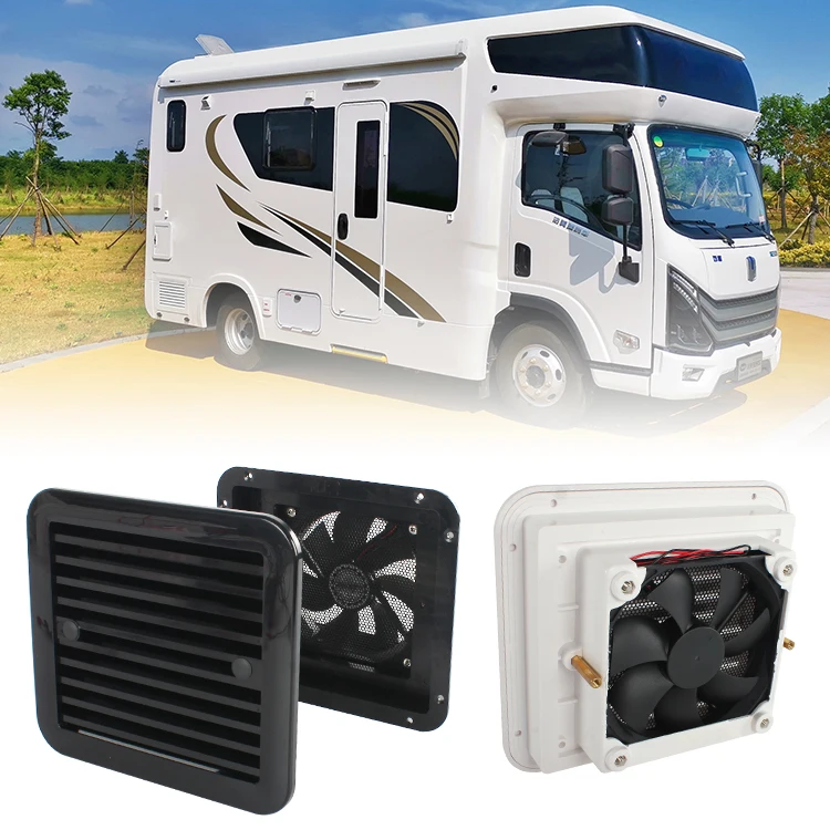 TYTXRV RV Accessories 12V 2.4W RV Side Vent Fan White One-Way Silent Wind Air Vent Cooling Vent for Caravan Motorhome Camper