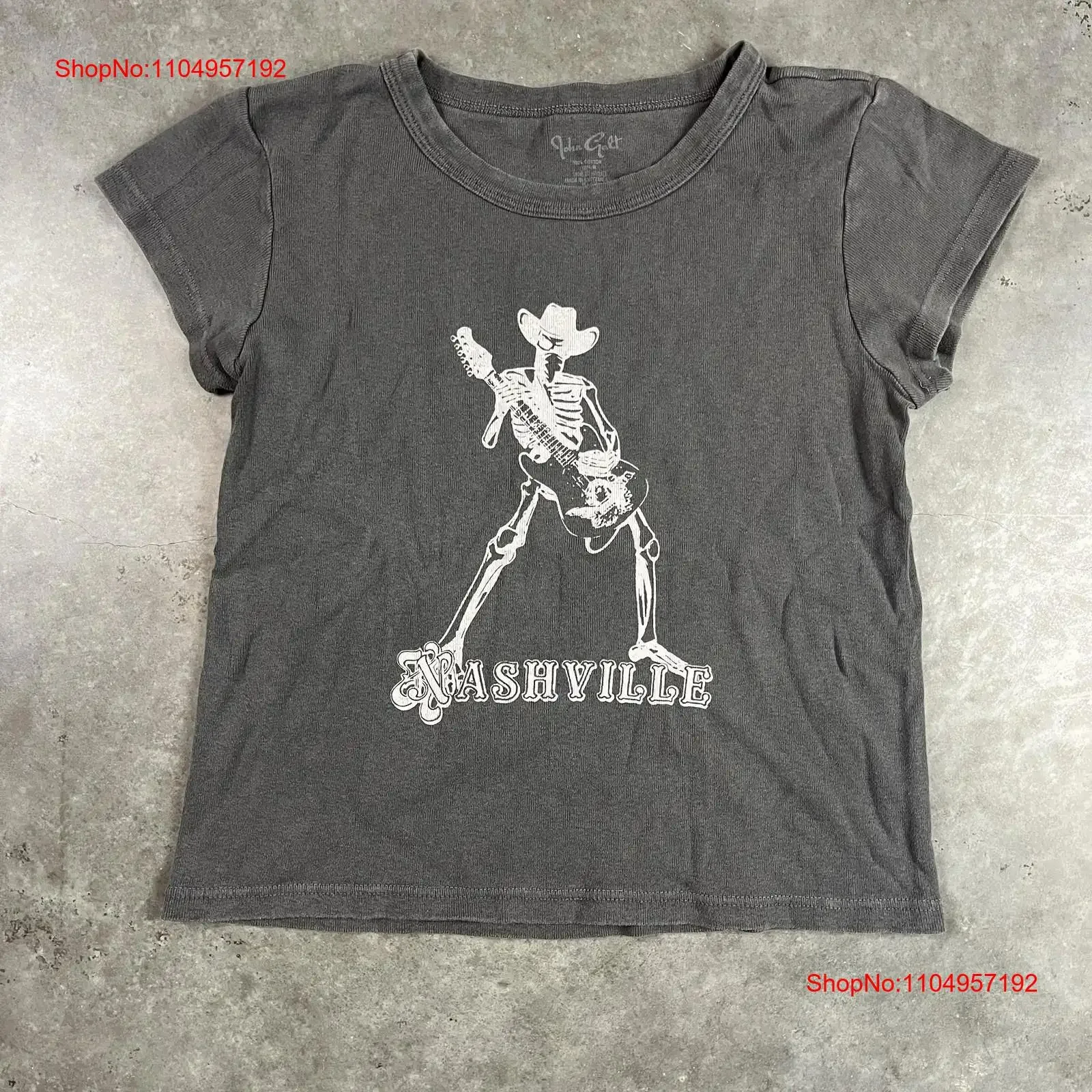 Brandy Melville T Shirt Womens One Size Gray Nashville Grunge Country Baby vintage Washed Soft fashion Slightly homme Casual