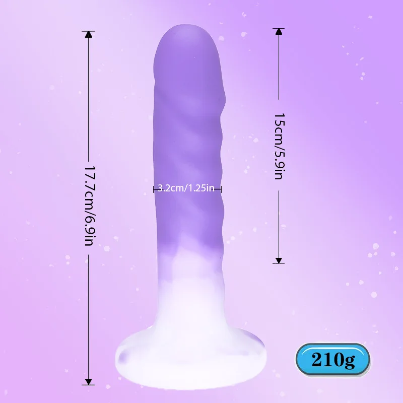 6.9in Soft Liquid Silicone Anal Plug Powerful Suction Cup Anal G-spot Stimulation Dildo For Beginners Adult Men And Women