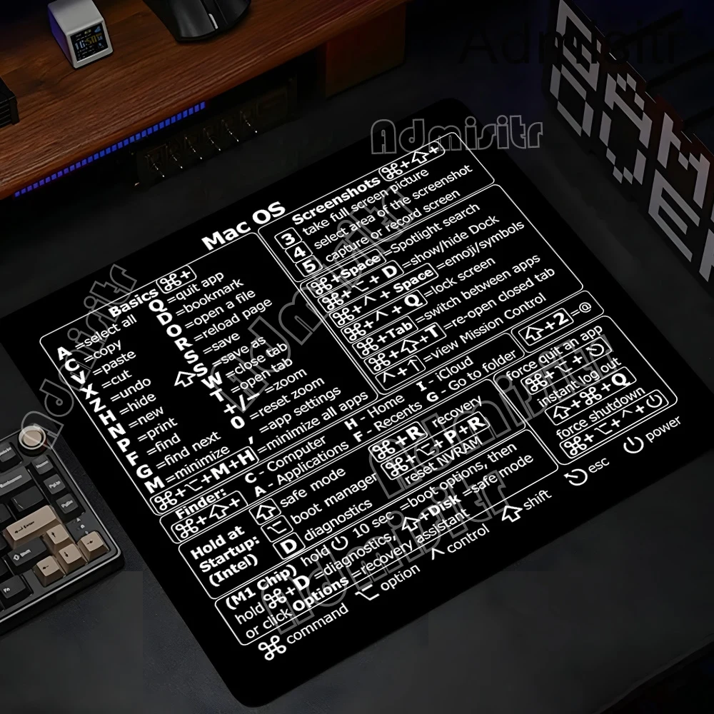 German Excel Deskmat Small Mouse Pad Game Keyboard and Mousepad OS Shortcut Key Desk Mat Computer Excel Shortcut keys XS Carpet