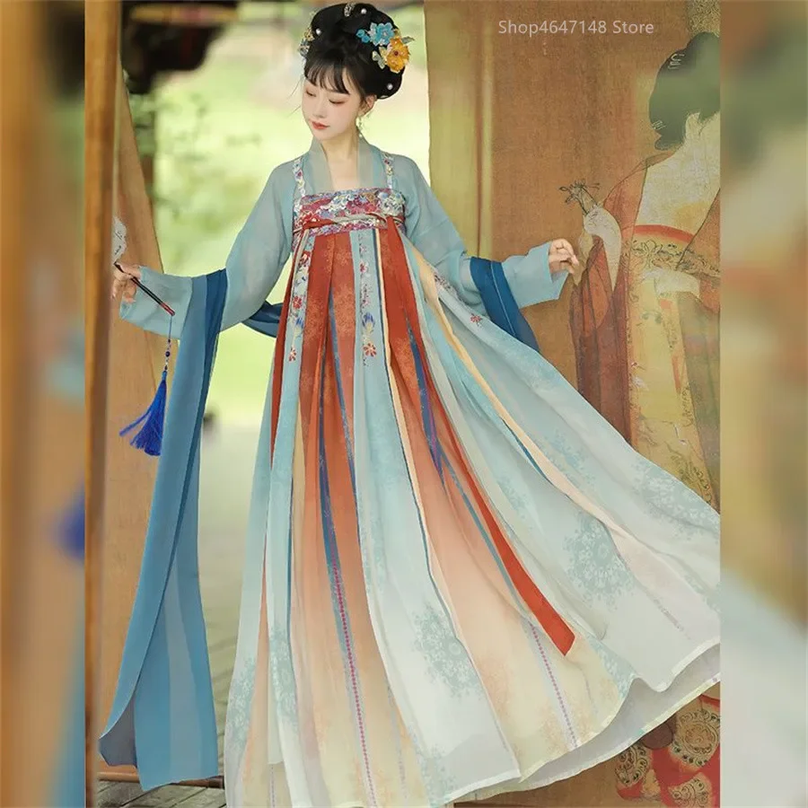 はい中国の伝統的な漢服衣装女性古代漢王朝のドレス東洋の王女のドレスレディエレガンス唐王朝のダンスウェア