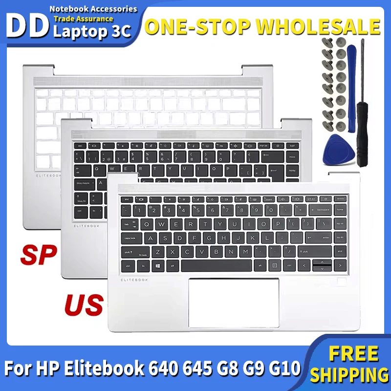 

For HP Elitebook 640 G8 645 G8 G9 G10 Laptop Keyboard Backlit Palmrest Upper Top Case English Spain Latin Keyboard M48794-001