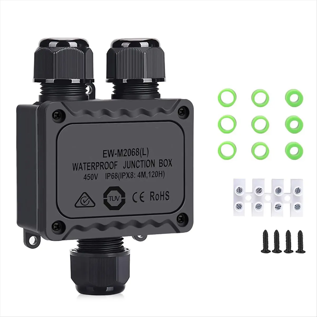 AB09 Junction Box Outdoor Waterproof Electrical Box,3 Way Plug Line Plastic External Junction Box,Electric Power Cord Boxes
