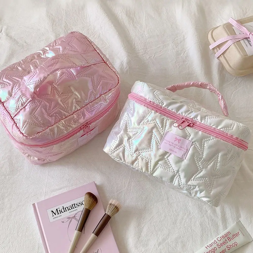 

INS Star Design Makeup Bag Handheld Pearlescent Cosmetic Bag Large Capacity Portable Toiletry Bag Daily Use
