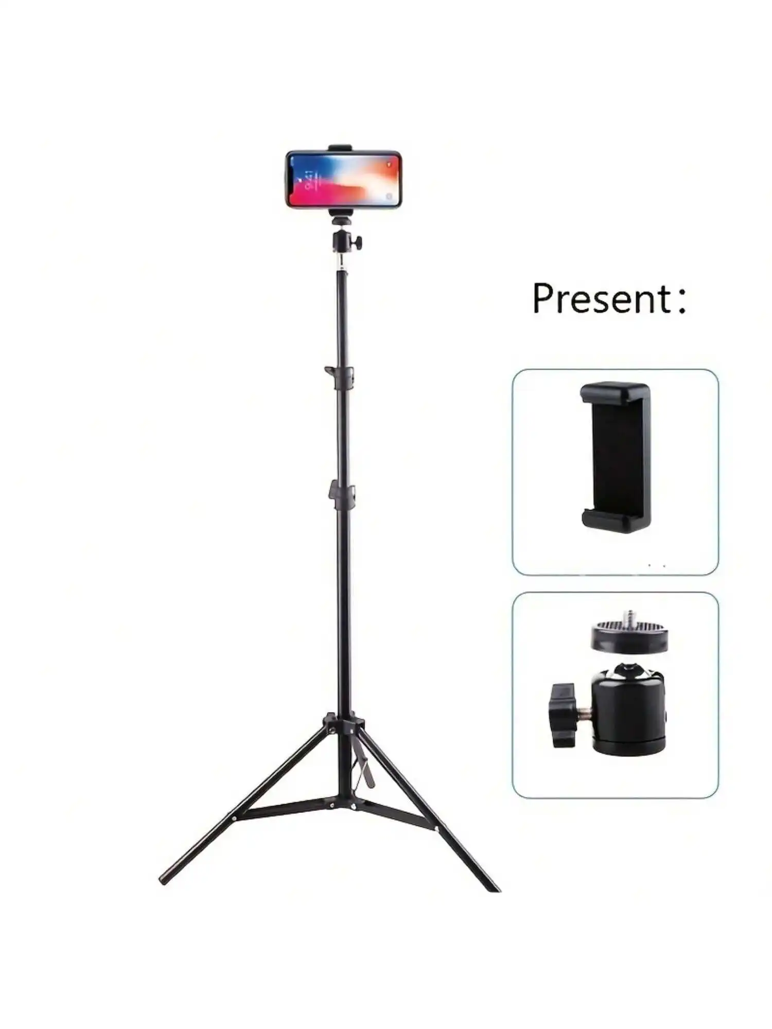 1pc 63-inch With Foldable Tripod &  Phone Holder clip 160.02 Cm Multifunctional Tripod, Tripod For Phone And Camera