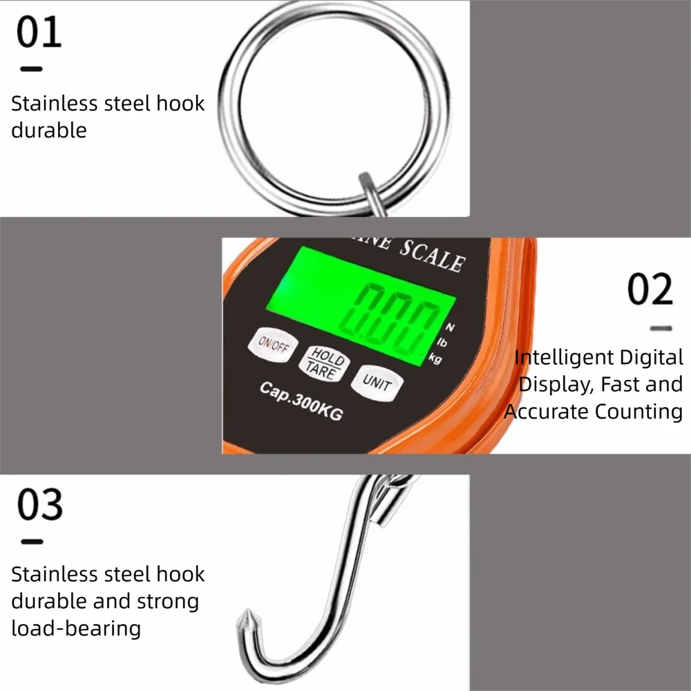 High Precision Portable Electronic Hook Scale Handheld Mini Digital Scale LCD Screen display Multifunctional Hanging Scale