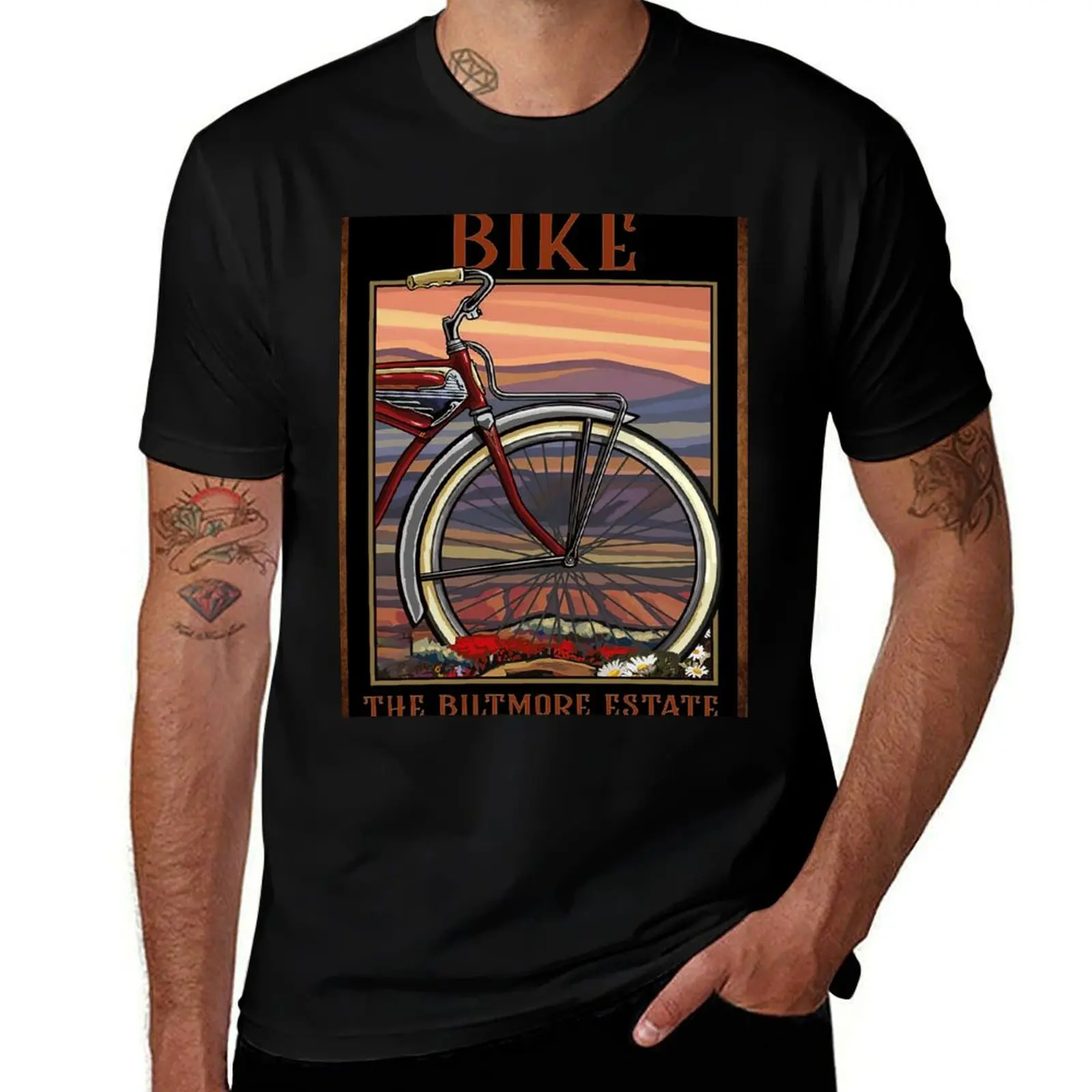 Bike The Biltmore Estate T-Shirt Soft Lightweight Cotton T-Shirt