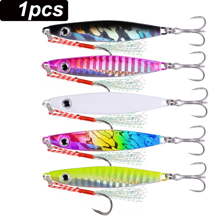 1pcs 60g 80g Metal Jig Slow Speed Cast Lure Sea Bass Mackerel Snapper Fishing Lure Cast Fishing Bait Jigging Lure Sea