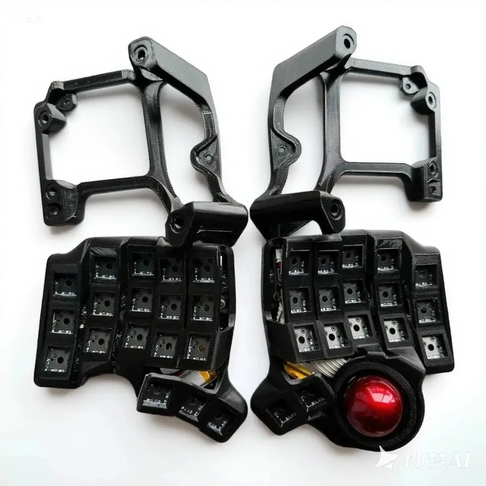 Charybdis Nano Curved Split Keyboard Kit 3x5 Custom Trackball