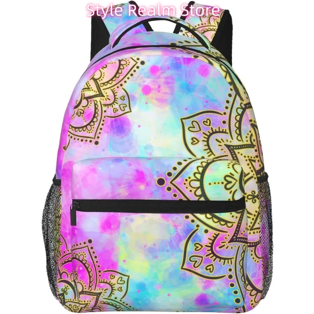 

Colorful Classic Boho Lightweight Laptop Backpack Lightweight Multipurpose Travel Casual Daypack Unisex College Backapcks for Me