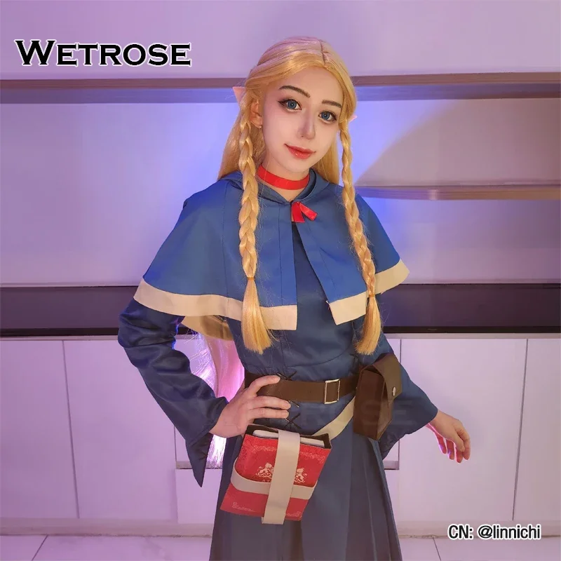 

【Wetrose】Marcille Donato Косплей Вкусный костюм в Dungeon Food Marushiru Donatou Danjon Meshi Set Парик Хэллоуин Эльф