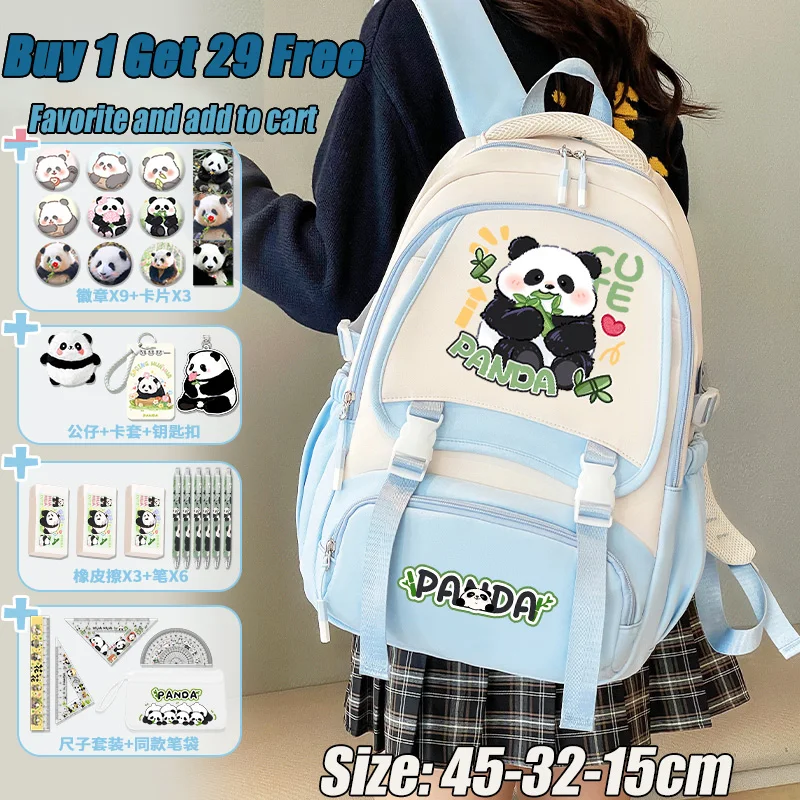 2025 New Chinese Cute Panda Girl Backpack Luxury Large Capacity Teen Backpack School Backpack