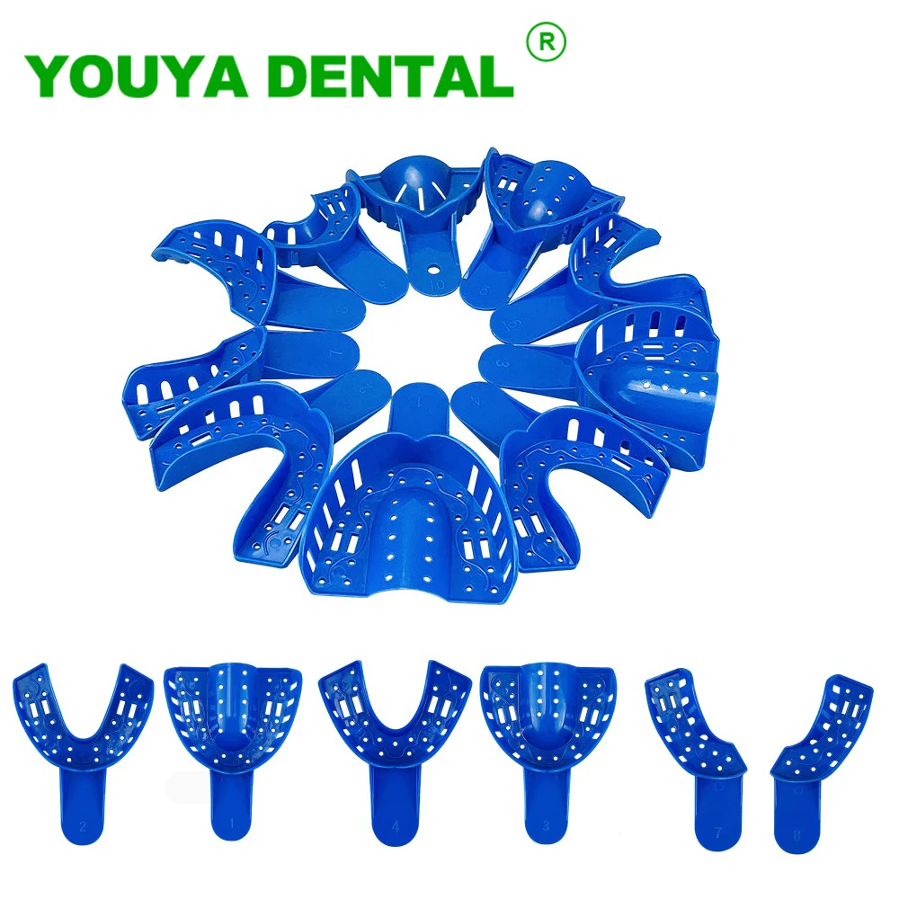 

10pcs/set Dental Plastic Impression Trays Denture Model Materials Teeth Holders Dentistry Oral Hygiene Clinic Dentist Products