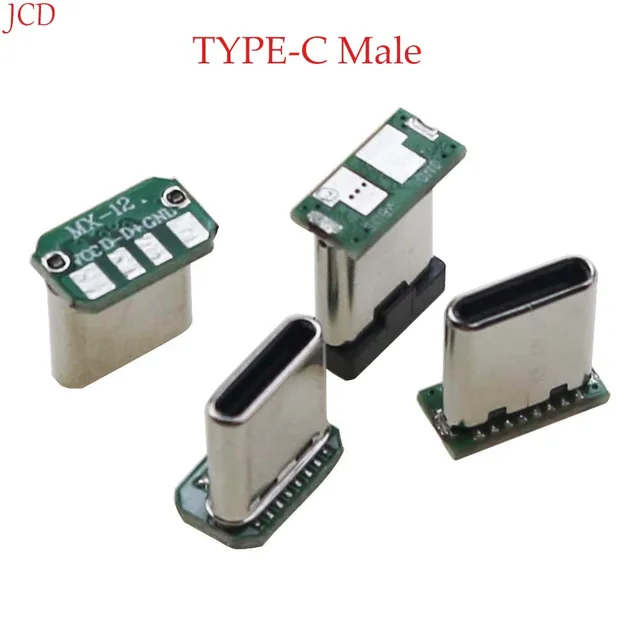 2/5/10/20PCS USB 3.1 Typ C Pionowa płytka krosowa 16pin 4 /2Welding Wire Data Band PCB USB Board Male Head 16P Usb C Connector