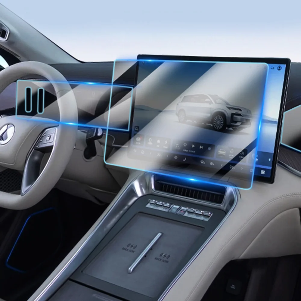 Full Car Screen High-definition Tempered Film For Denza N9 2025 Central Control Navigation TV Rear Air Conditioning Screen Film
