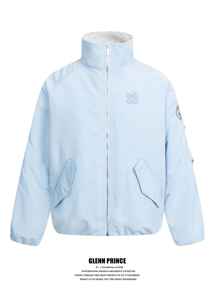 

GPstudio Thiened Embroidered Stand Collar Cotton Jaet Men's Winter Loose Warm Workwear Cotton Coat Youth Trend Polyester ...