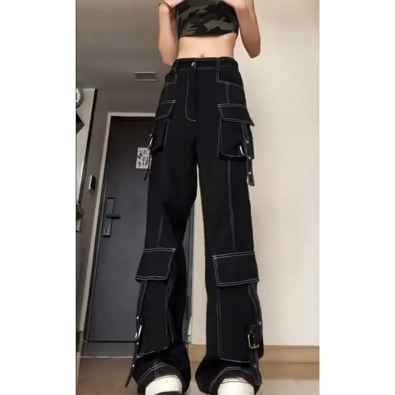 

Pockets Patchwork Baggy Jeans Fashion Streetwear Women Denim Trouser Loose Cargo Pants Korean Jeans Harajuku 2022 New