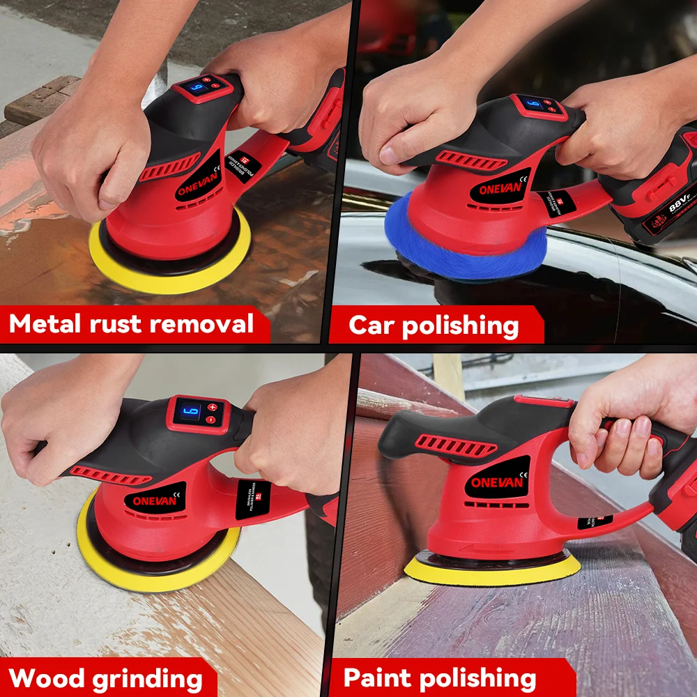 무선 미니 자동차 광택기, 전기 자동차 광택기, 속도 조정 전동 공구, 6 기어, 12V, 6000RPM