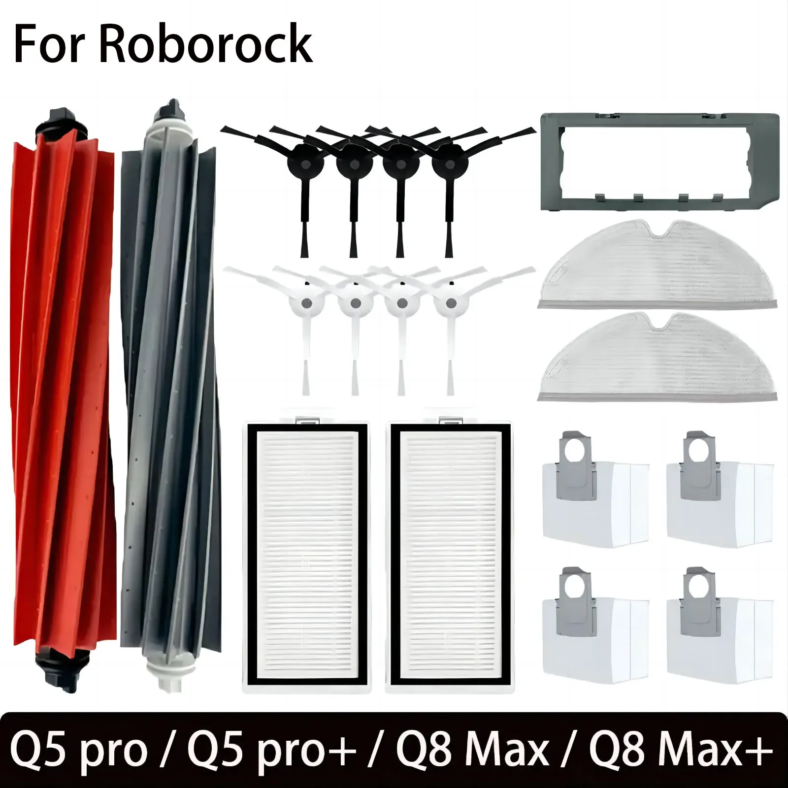 For Roborock Q8 Max, Q8 Max+, Q5 Pro, Q5 Pro+ Replacement Parts Accessories Main Side Brush Hepa Filter Mop Dust Bag