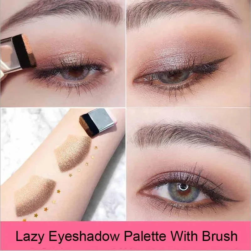 Caja pequeña de dos colores sombra de ojos perezosa maquillaje sombra de ojos mate fácil de llevar bandeja de sombra de ojos cosméticos profesionales para mujeres