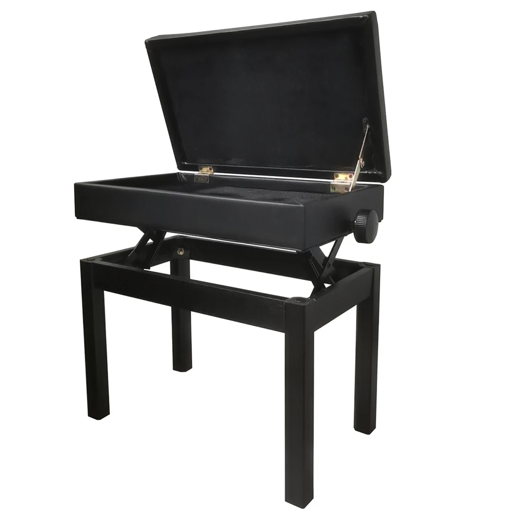 Adjustable Piano Bench Single Keyboard Piano Stool Bench with Book Storage